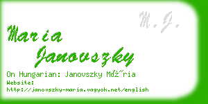 maria janovszky business card